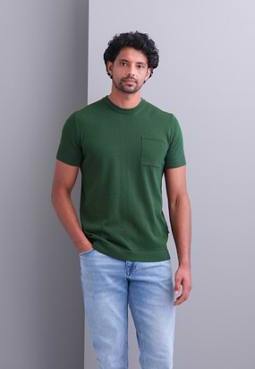 Gebreid-T-shirt-met-borstzak