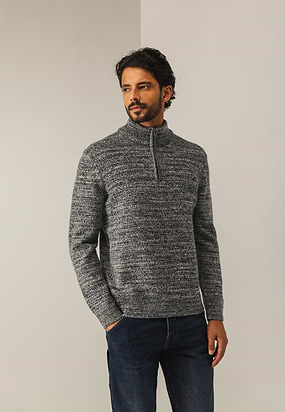 Gemêleerde-trui-met-halve-rits