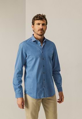 Denim-overhemd-van-katoen