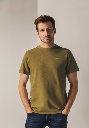 Ronde-hals-T-shirt-met-structuurpatroon