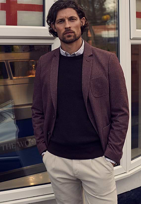 Halfgevoerde-blazer-met-gemêleerd-dessin