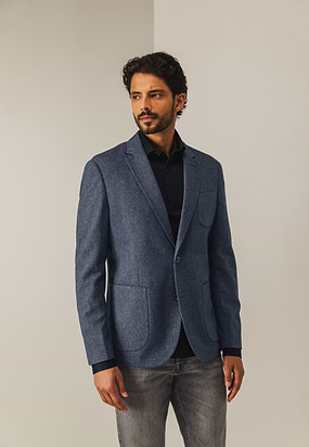 Halfgevoerde-blazer-met-gemêleerd-dessin