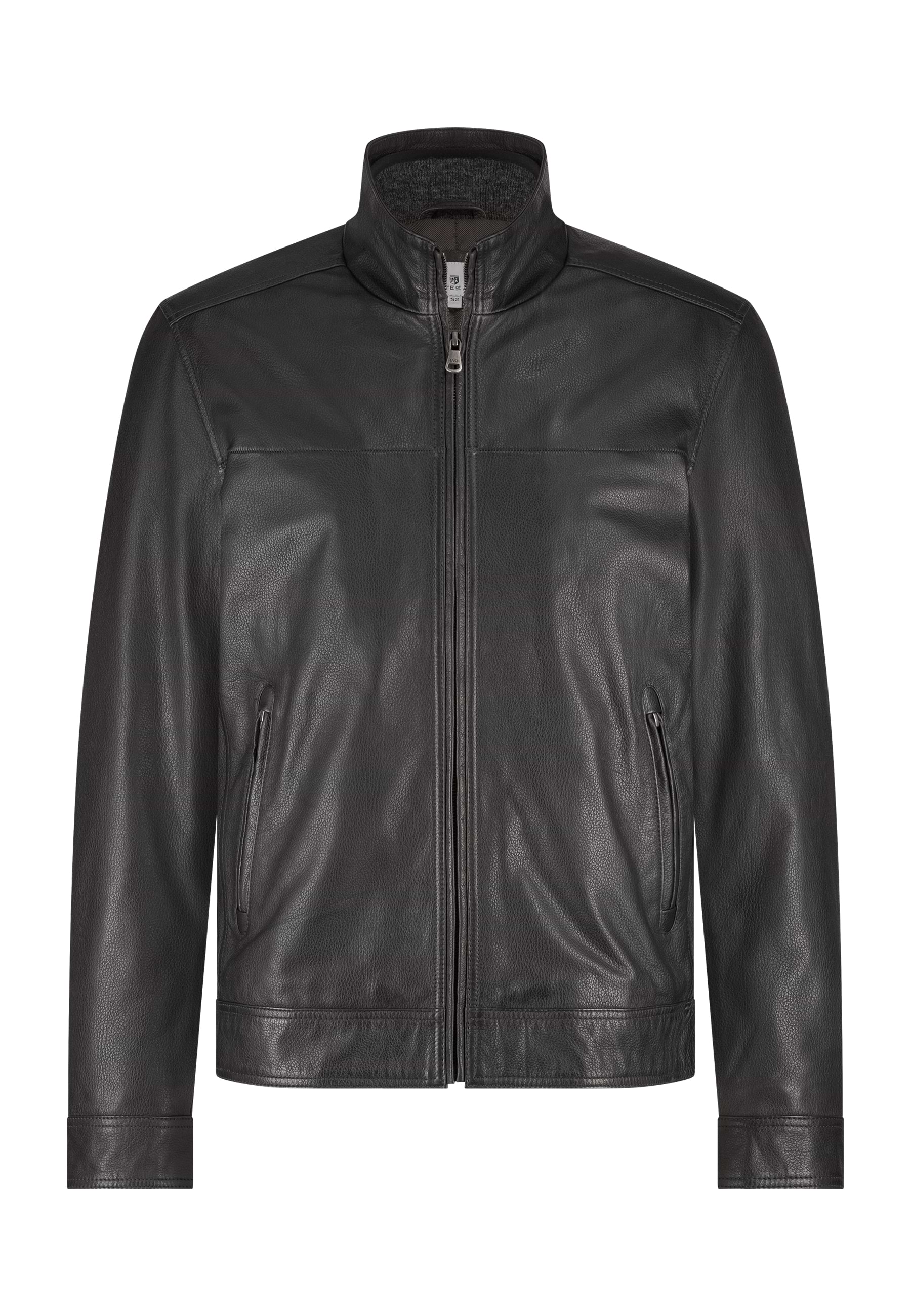 Lamb leather jacket with zip closure