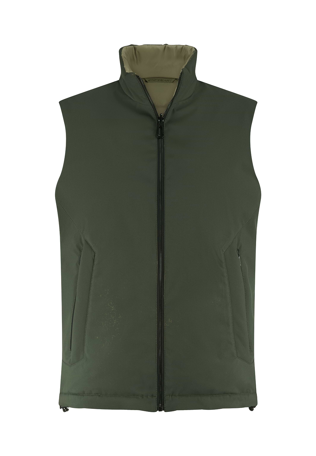 Omkeerbare-bodywarmer-met-hoge-kraag