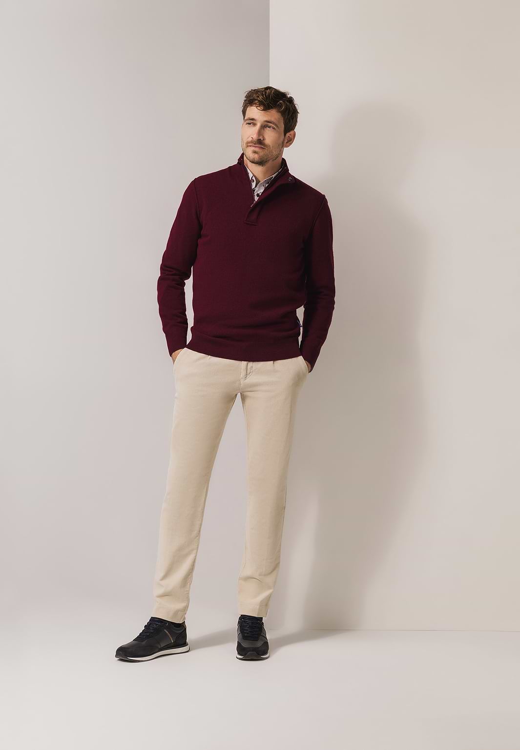 Pullover-mit-Nylondetails