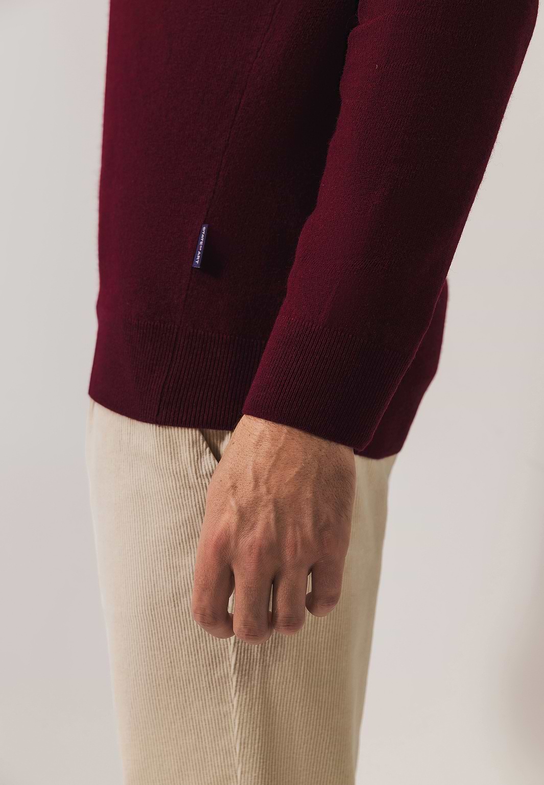 Pullover-mit-Nylondetails