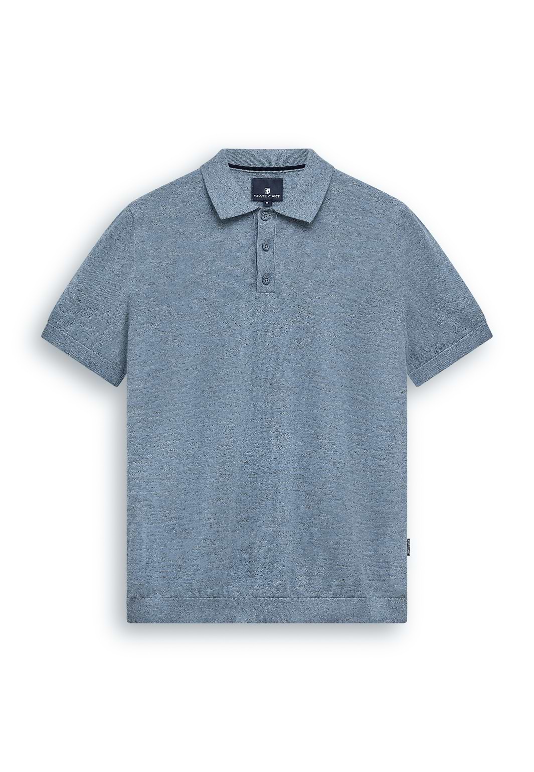 Gebreide-polo-met-gemêleerd-effect
