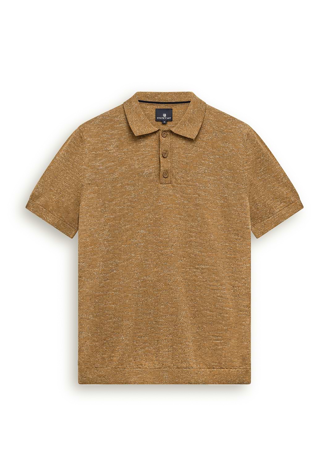 Gebreide-polo-met-gemêleerd-effect