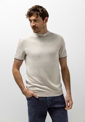 Fijngebreid-T-shirt-met-ronde-hals