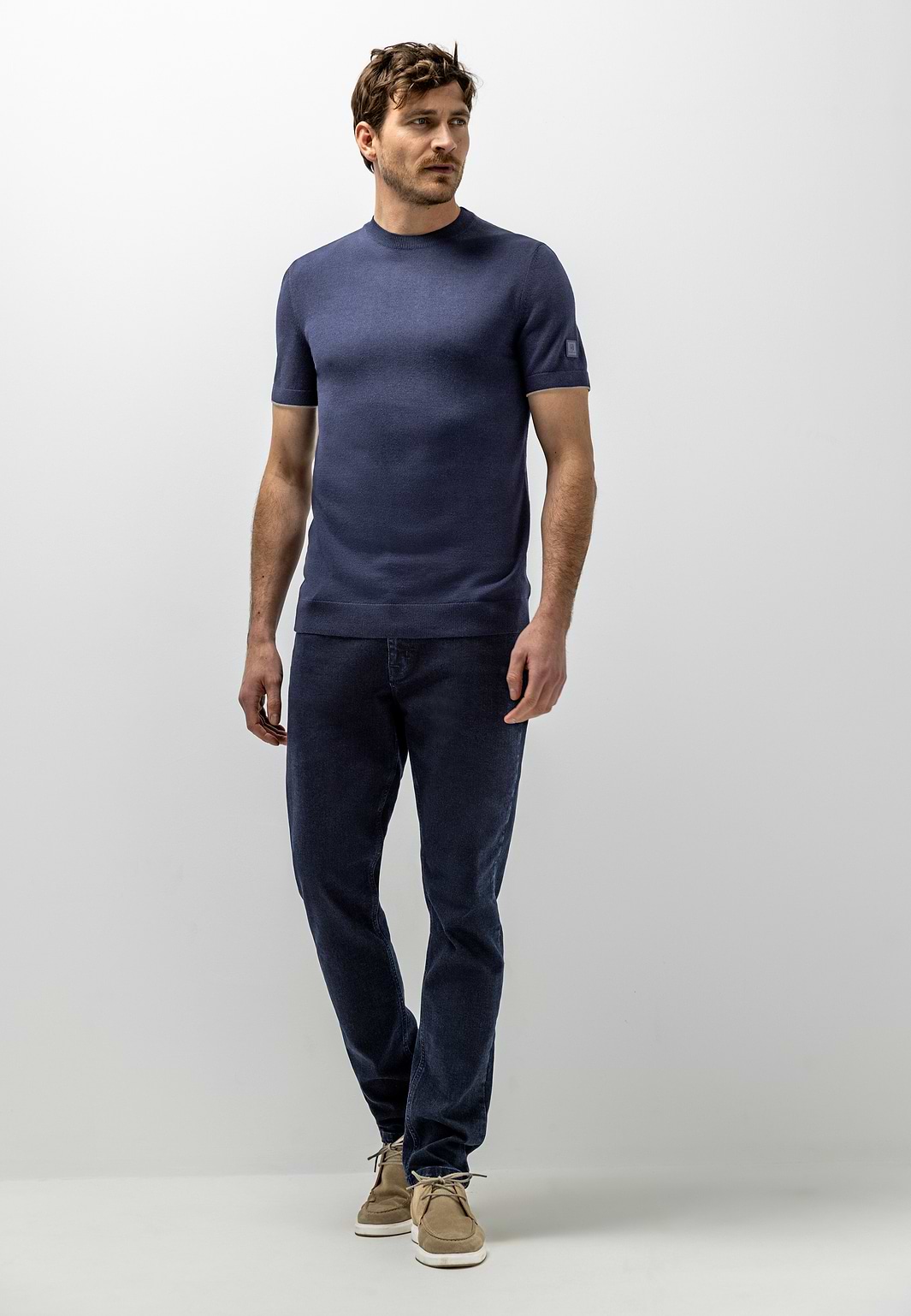 Fijngebreid-T-shirt-met-ronde-hals