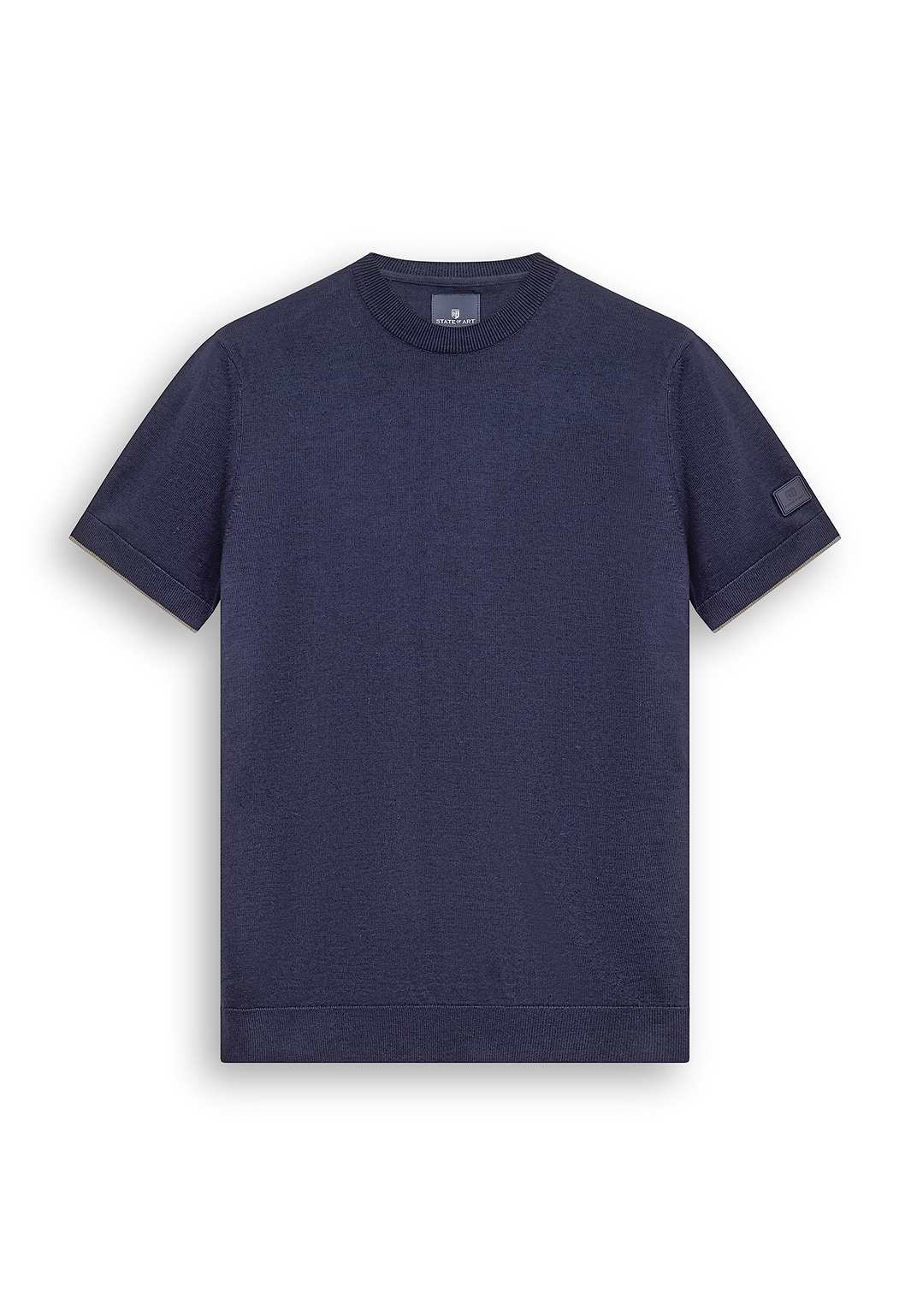 Fijngebreid-T-shirt-met-ronde-hals