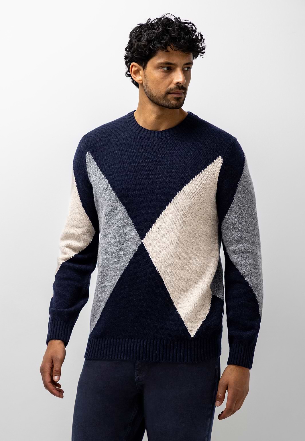 Jacquard-trui-van-lamswolmix