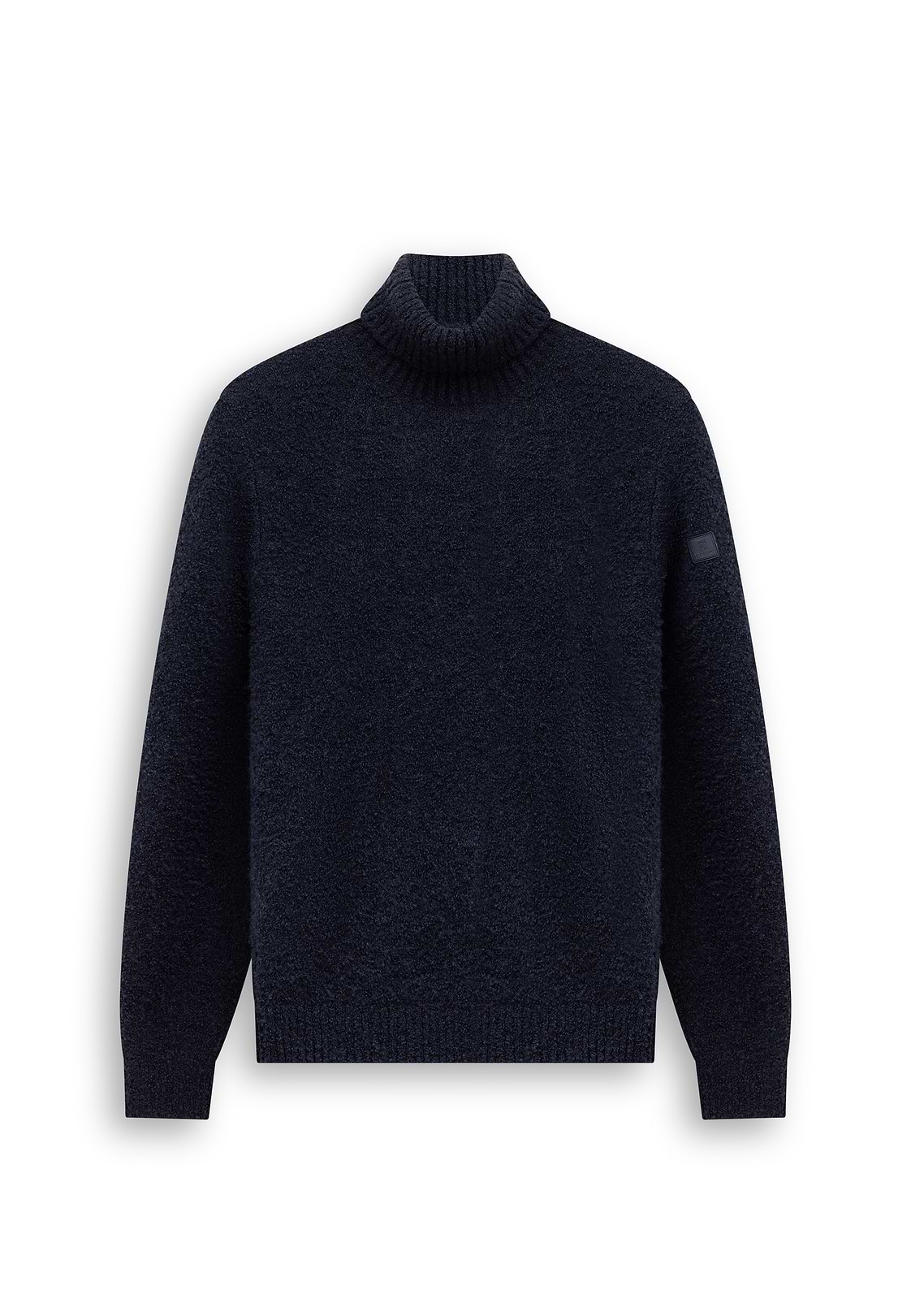 Turtleneck jumper made from bouclé yarn