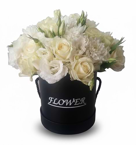 white flower box