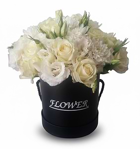 white flower box