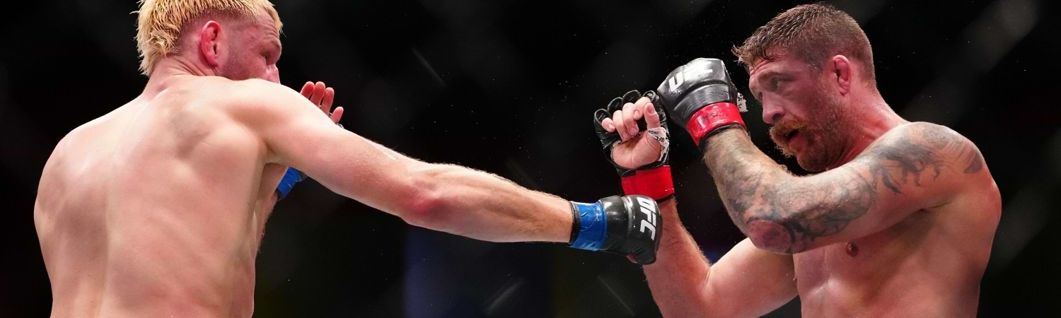 Imagen de archivo de Reinier de Ridder peleando en UFC Fight Night, destacando su presencia dominante dentro del octágono, en un evento previo de UFC en UFC Apex.