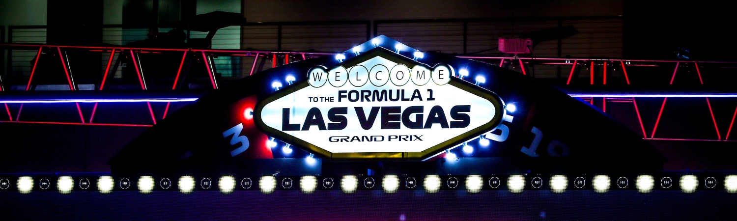 F1 Formula 1 Las vegas grand Prix -Letrero con luces de noche