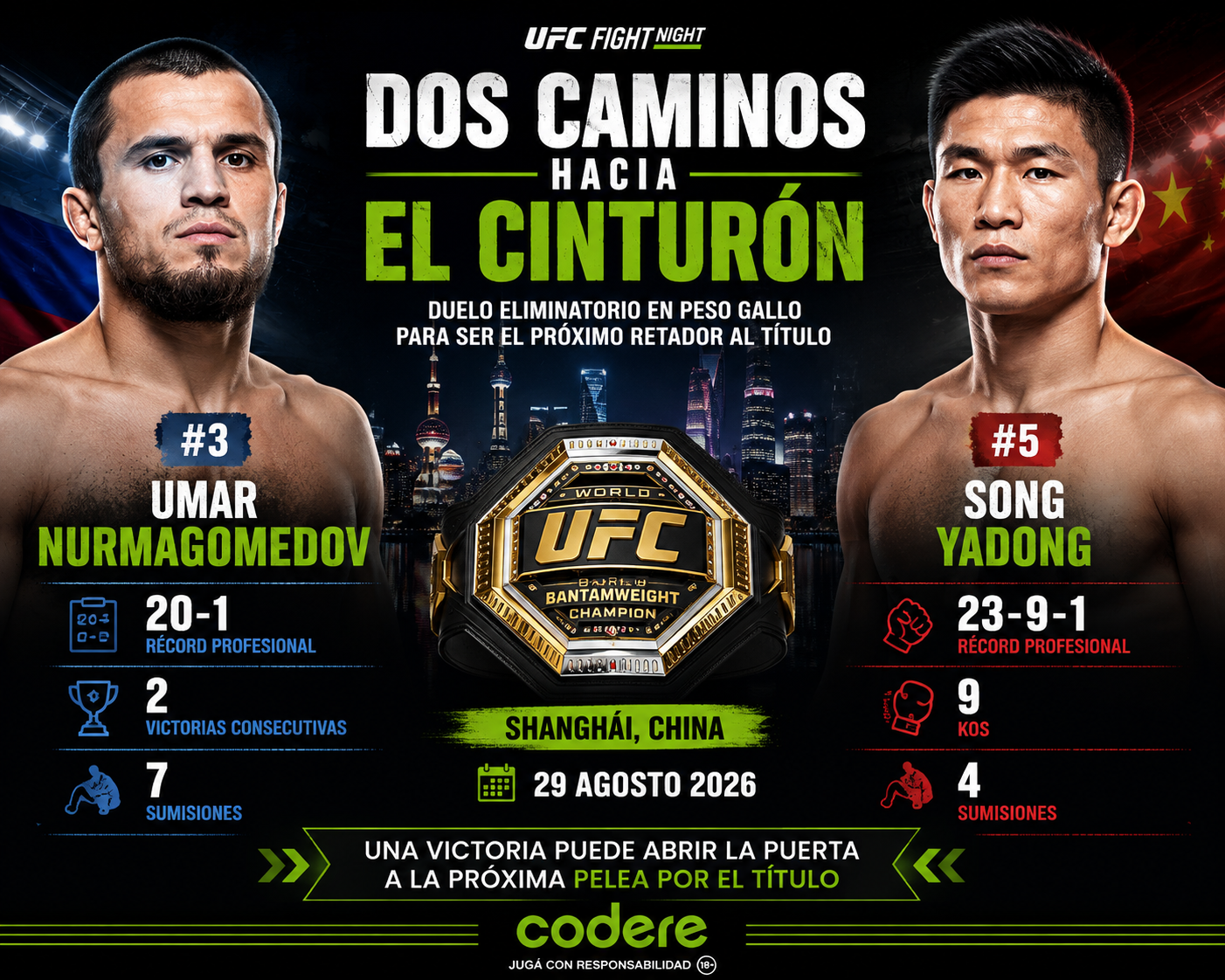 infografía de Nurmagomedov vs Song