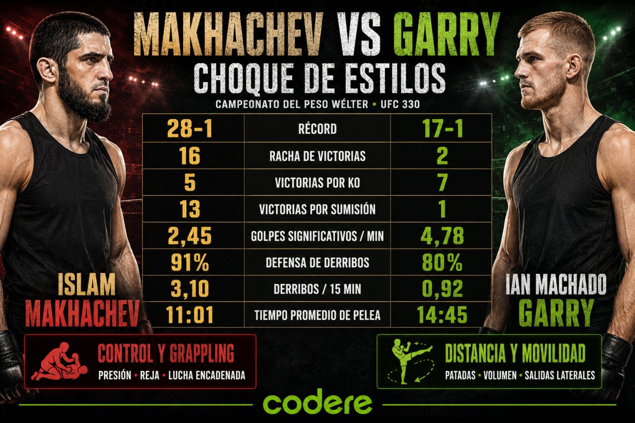 estadisticas previas del UFC 330_ Makhachev vs Machado Garry