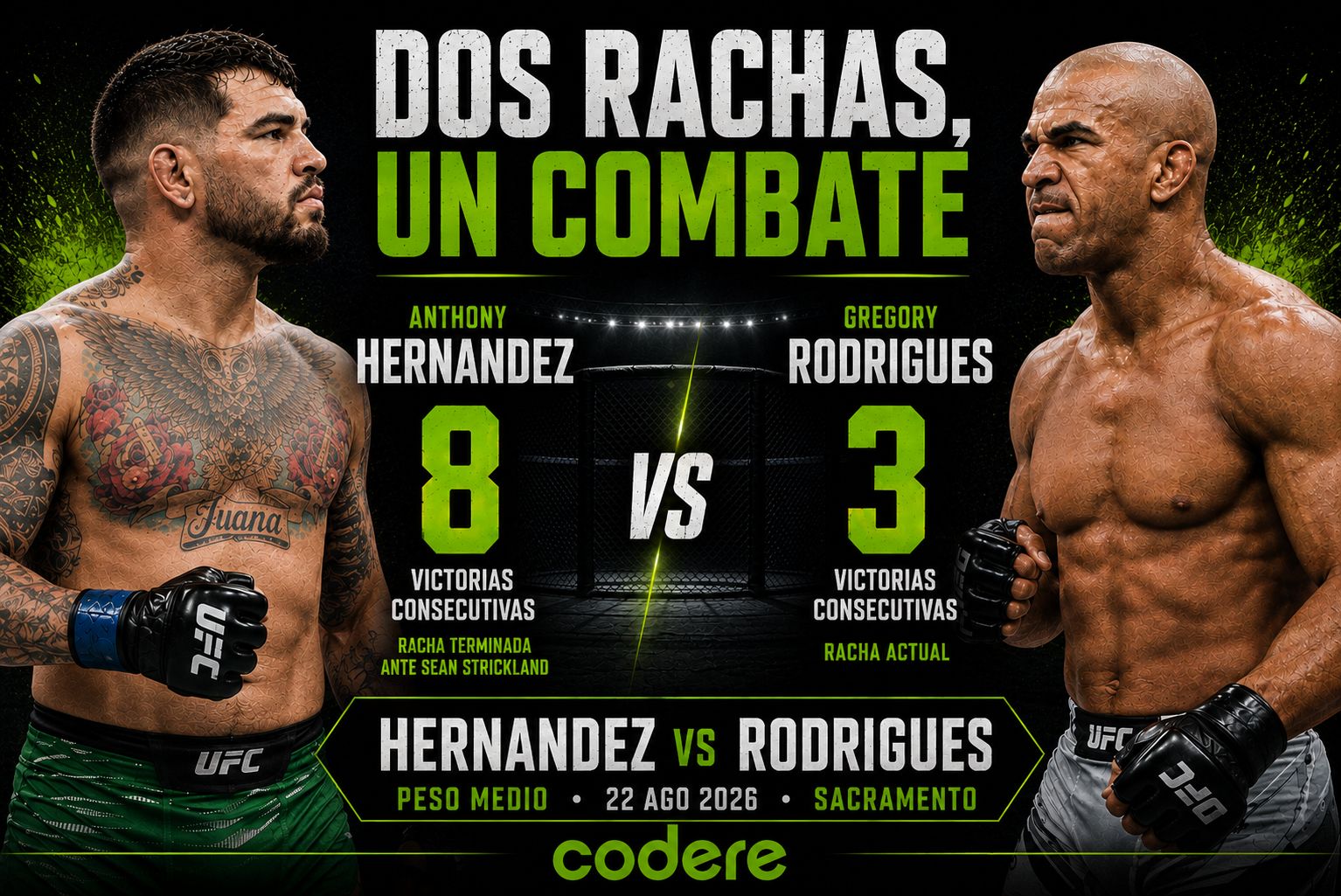 infografía de la pelea de Hernandez vs Rodrigues