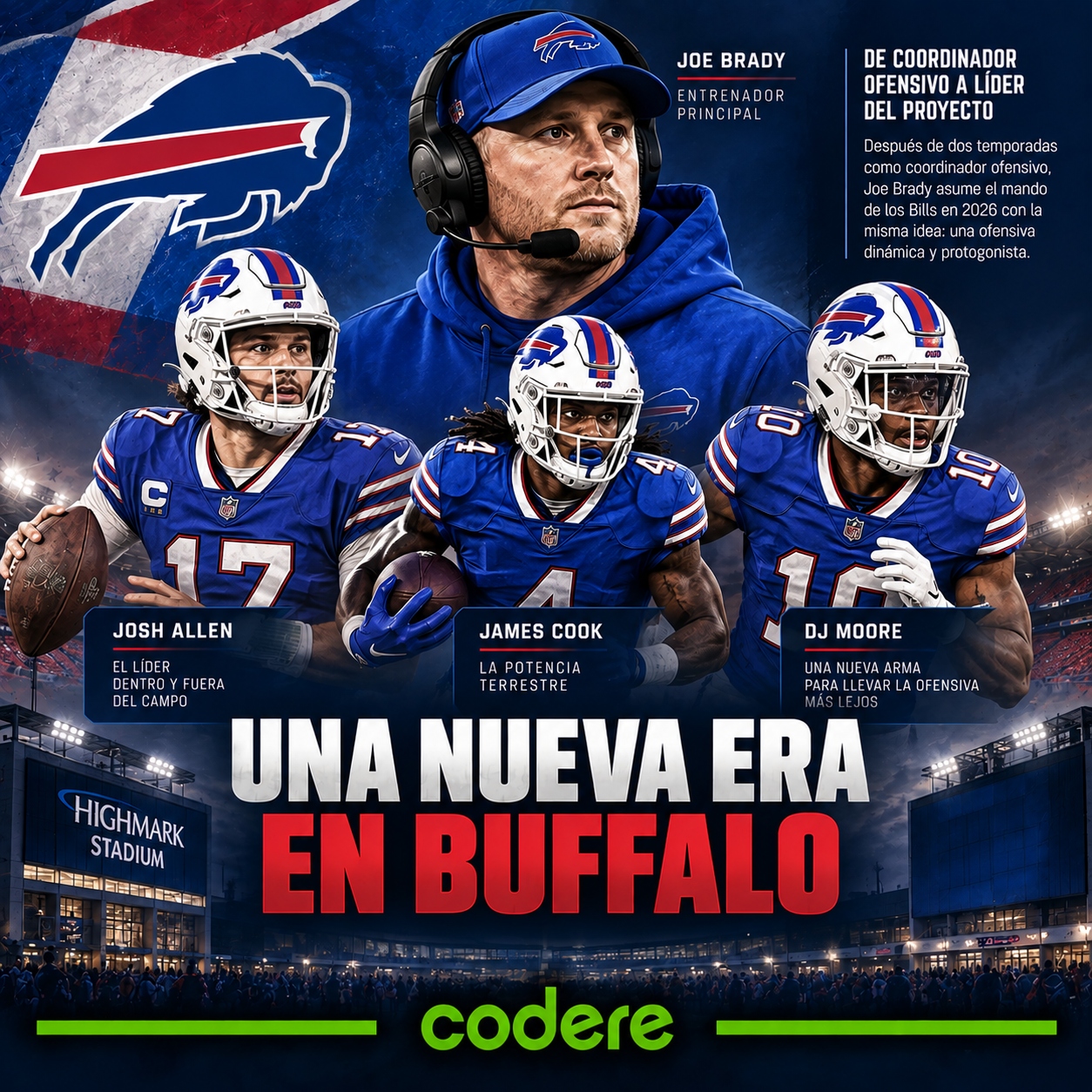 Allen, Cook y Moore_ Nuevos Jugadores para Buffalo vs Detroit Lions de NFL