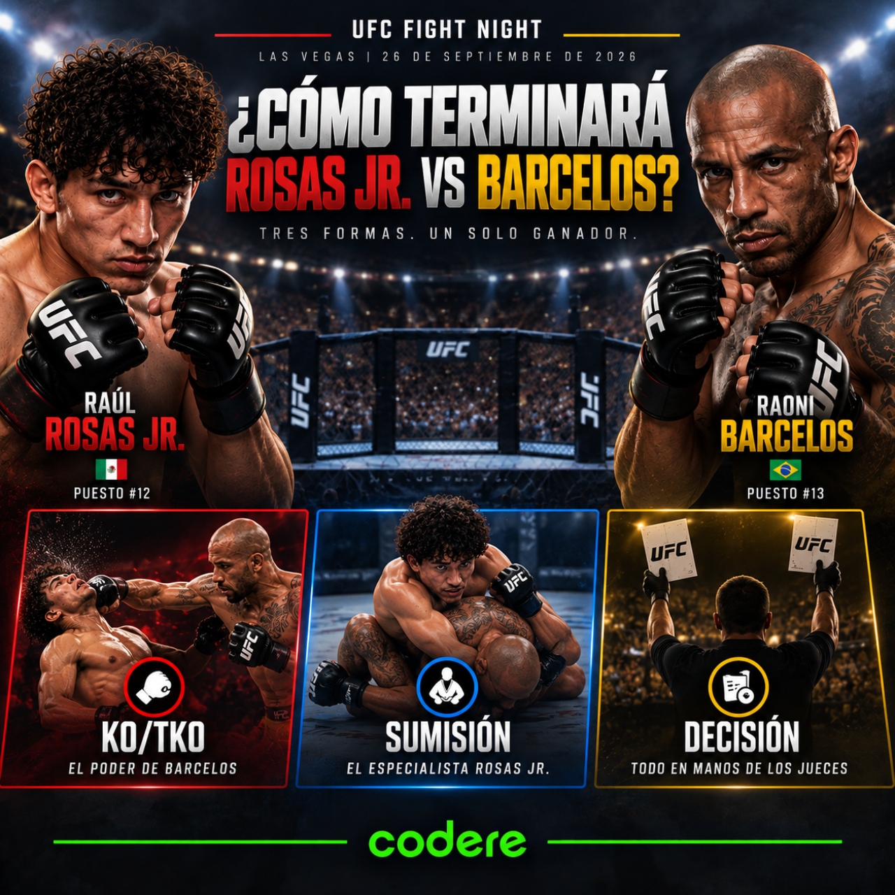 estadisticas de la pelea de Raúl Rosas Jr. vs Raoni Barcelos UFC Fight Night Vegas 121