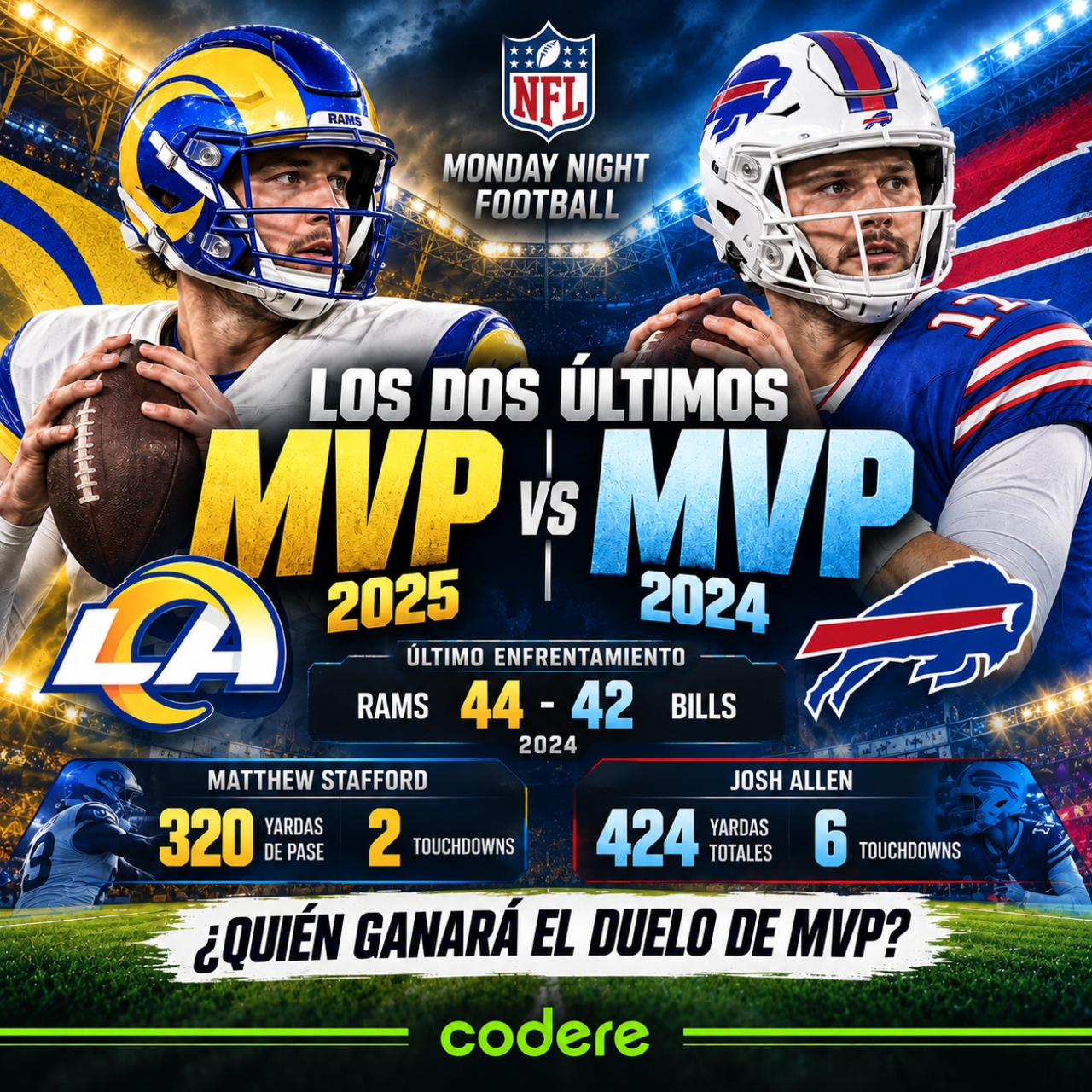 MVP Stafford y Allen en Los Angeles Rams vs Buffalo Bills