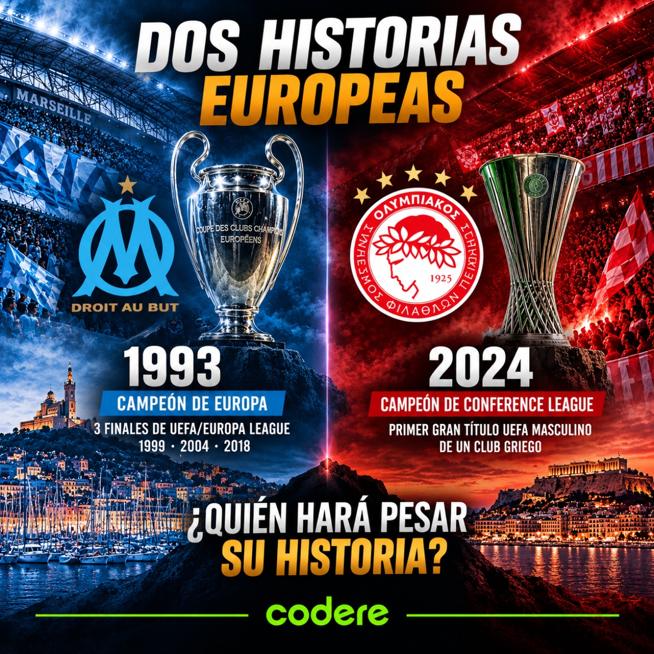 campeonatos de cada equipo entre Marseille y Olympiacos