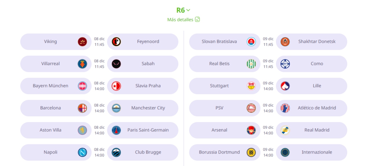 ejemplo de Survivor Codere con Champions League 2026 2027