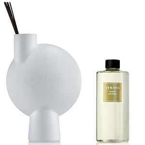 סט מפיץ ריח וואבי סאבי לבן גדול עם מילוי 500ml- WHITE FLOWER