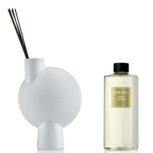 סט מפיץ ריח וואבי סאבי לבן בינוני עם מילוי 500ml- WHITE FLOWER