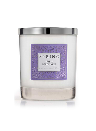 נר בישום שעווה טבעית בניחוח IRIS & BERGAMOT