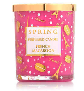נר בישום שעווה טבעית בניחוח FRENCH MACAROON & PEACH
