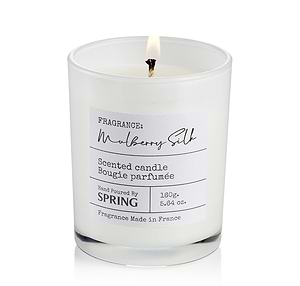 נר בישום שעווה טבעית בניחוח MULBERRY SILK - White collection 160gr