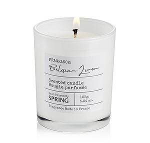 נר בישום שעווה טבעית בניחוח BELGIAN LINEN - white collection 160gr