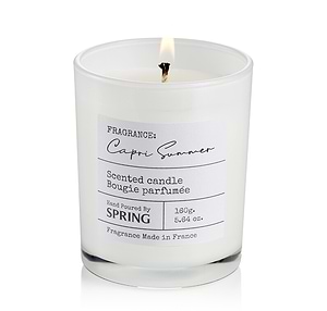 נר בישום שעווה טבעית בניחוח CAPRI SUMMER White collection 160gr