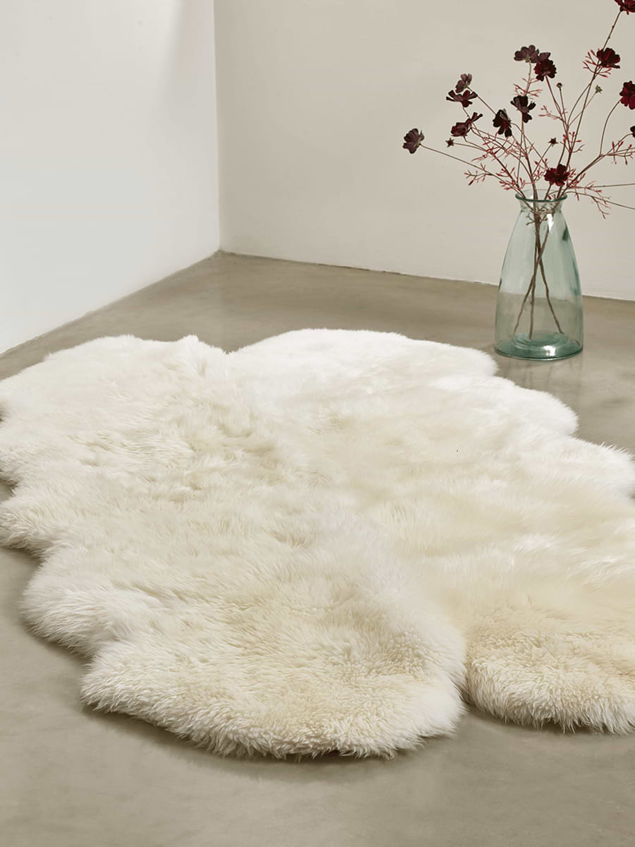 Sumptuous Sheepskin Quad Rug - Ivory