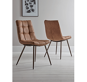Soho Tan Faux leather Upholstered Dining Chair - Set of 2