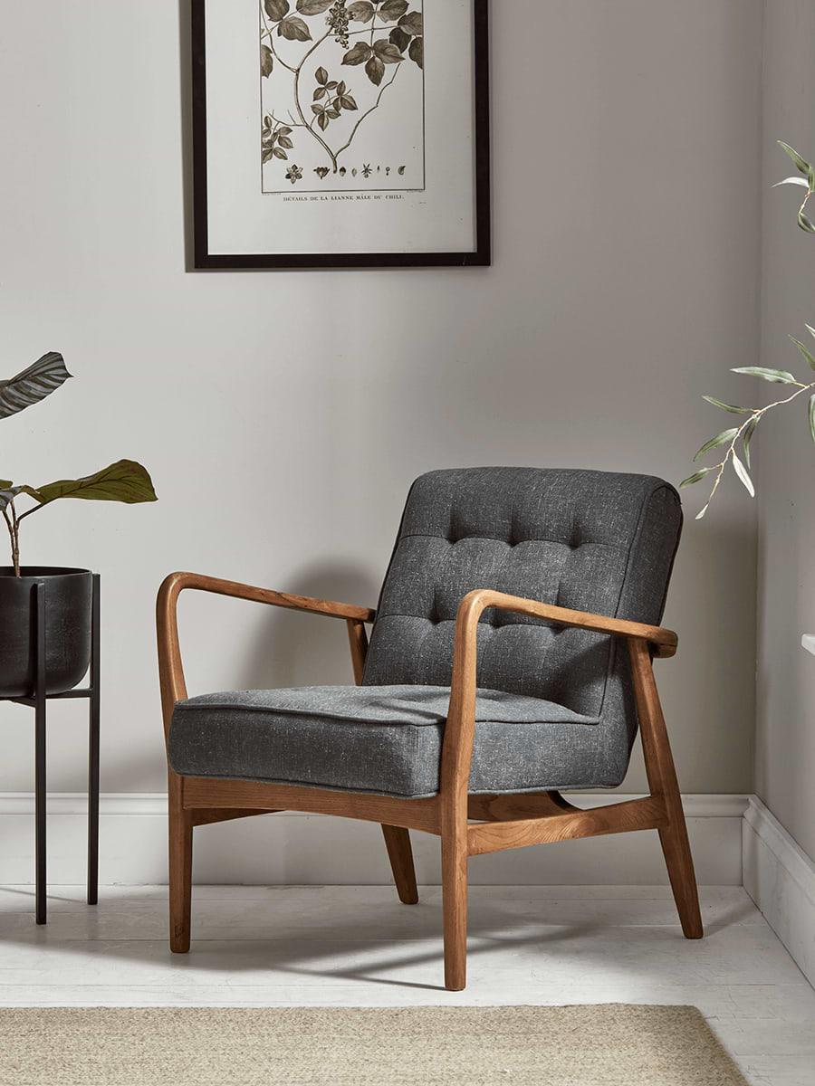 Mid Century Armchair - Linen