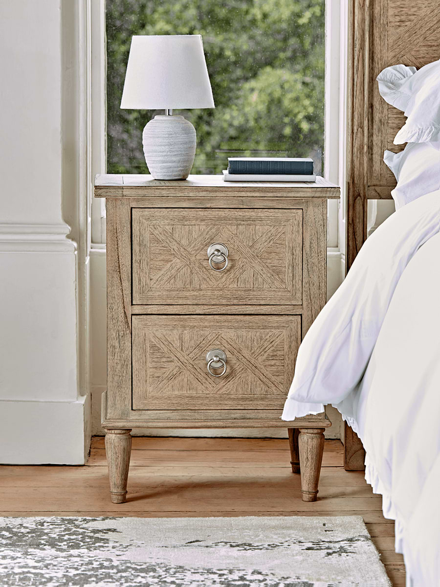Geometric Parquet Bedside Table