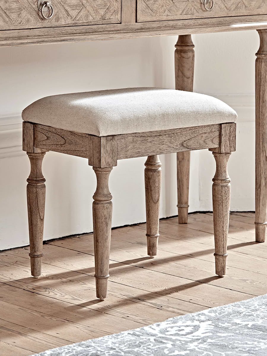 Geometric Parquet Dressing Table Stool