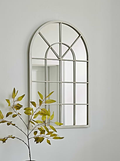 Cream Arched Window Mirror