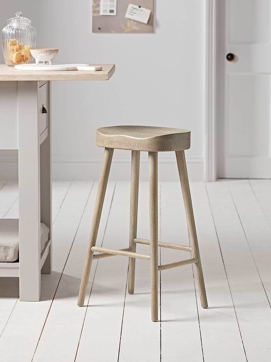 Weathered Oak Counter Stool - Greywash