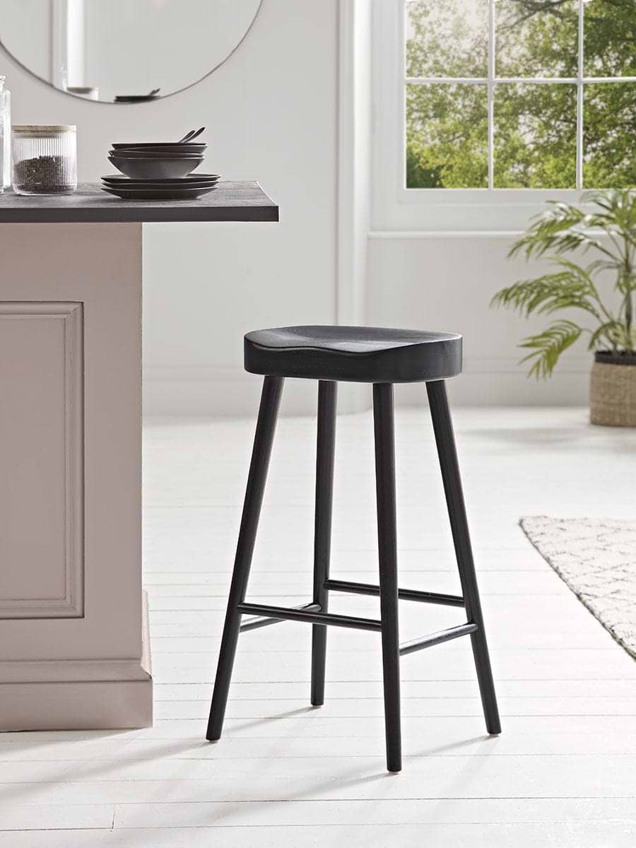 Weathered Oak Counter Stool - Black