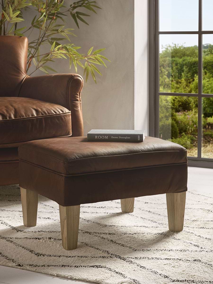 Hardwick Leather Footstool