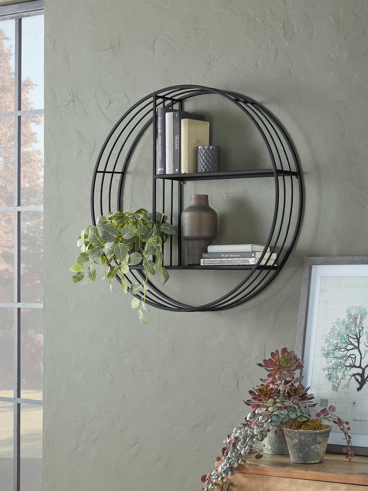 Round Iron Shelf Unit