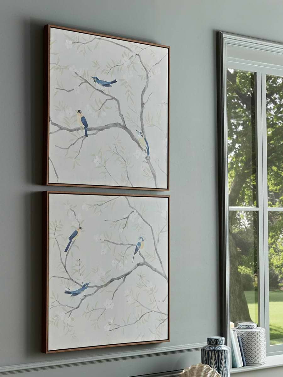 Two Framed Bird Canvases