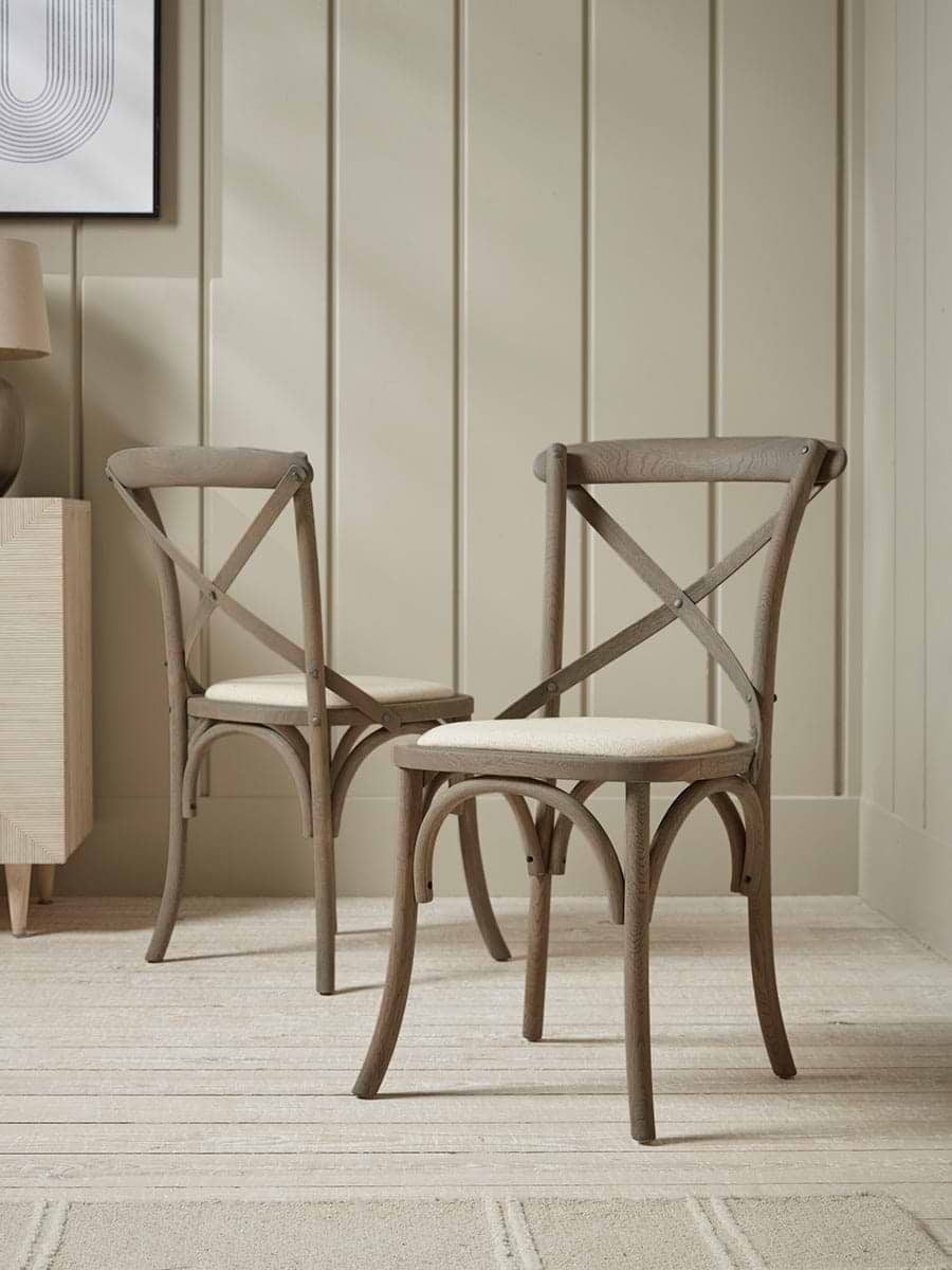 Oak Cross Back Dining Chair - Set of 2