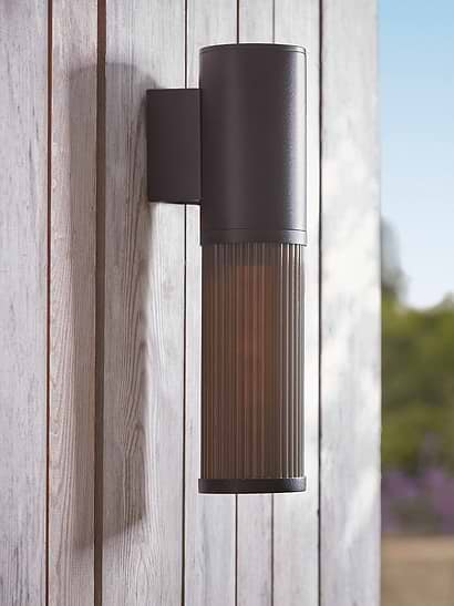 Outdoor Round Ribbed Wall Light