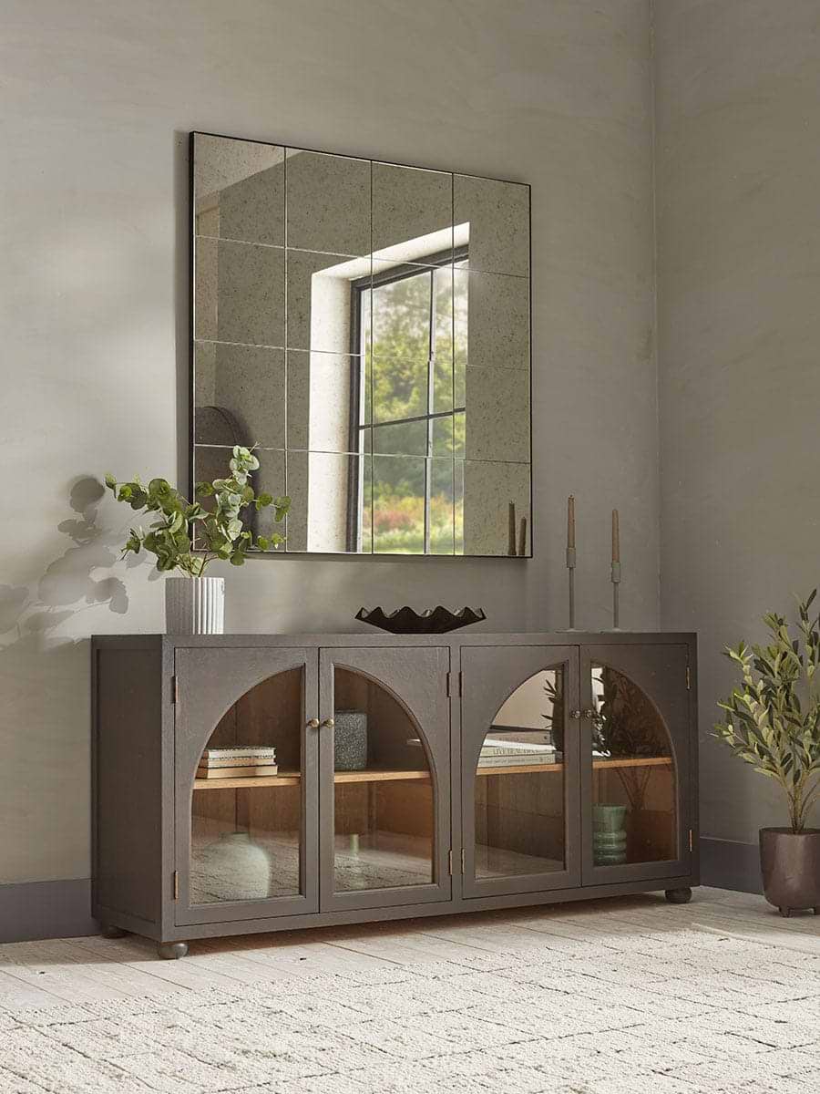 Panelled Antique Glass Mirror